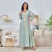 Verve MT170 Dubai Muslim New Style INS Trend Gold Foil Large Robe Fashion V-neck Flared Dress For Women_ecoleips.com