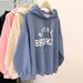 real Shot Pink Sweatshirt For Women, New Spring And Autumn Thin Hoodie, Loose Korean Style Long-sleeve_ecoleips.com