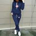 Women's Retro Style Acacia Floral Print Pullover Hoodie And Loose Fitting Sweatpants Casual Suit_ecoleips.com