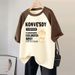 Women's Clothing Splicing Heavyweight Short Sleeved Men's And Women's Simple Breathable Bottoming Shirt With Round Neck Cotton T Shirt_ecoleips.com