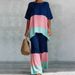 Women's Clothing Casual Round Neck Short Sleeve Top Plus Size Digital Print Clothing Set New 2026_ecoleips.com