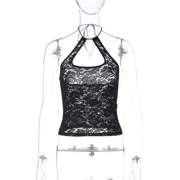 Aria Basics Aria Basics European And American INS Fashion Summer New Sexy Lace Halter Neck Versatile Backless Tank Top For Women Wholesale_ecoleips.com
