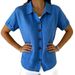 Women's Solid Color Collared Shirt Button Down Casual Loose Fit Short Sleeve T-Shirt Spring/Summer Top For Comfortable Wear_ecoleips.com