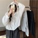 2024 New American Style Women's Hoodie Jacket Thin Loose Button Cardigan Spring Autumn Versatile Top_ecoleips.com