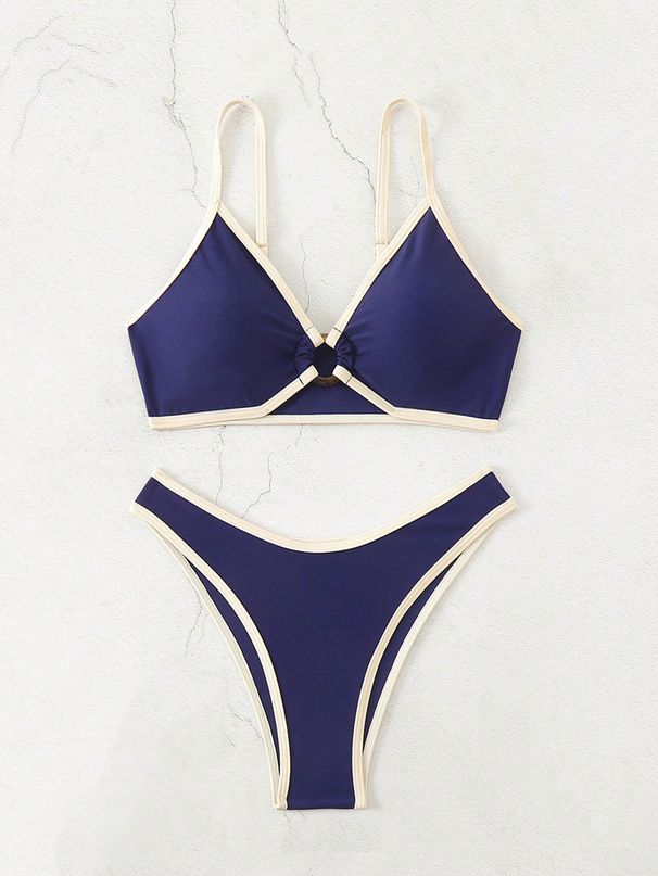 Women's Clothing Color Halter Neck Sexy Swimsuit Female Beach Swimsuit Bikini Suit_ecoleips.com
