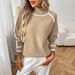 Cozy Color Block Turtle Neck Sweater, Oversized Relaxed Knit Pullover For Women Fall Winter_ecoleips.com