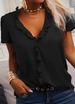 Women's Clothing Women's Ruffled Blouse Short Sleeve Shirt Spring Summer Solid Color Wish For Formal & Casual For Women_ecoleips.com