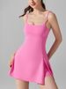 K Anti Glare Sports Dress With Chest Cushion, Breathable Outdoor Golf Back Yoga Tennis Skirt_ecoleips.com