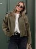 Women's Clothing Flannel-Lined Bomber Jacket – Oversized Aviator Coat With Lapel Collar (Spring Streetwear, 9 Colors)_ecoleips.com