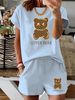 Women’s 2 Piece Outfit Set – Oversized Graphic T-Shirt And Biker Shorts Matching Set, Casual Summer Lounge Tracksuit For Daily Wear-307_ecoleips.com