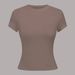 Essential Stretch High-Neck Slim Fit T-Shirt For Women - Soft Knit Basic Top For Casual & Chic Style_ecoleips.com