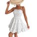 Women's Clothing Floral Print Short Dress American French Resort Style Summer Sundress Waist Cinching Spot_ecoleips.com