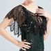 K Evening Gown Evening Party Dress With Beaded, Pea Seed, And Sequin Trimmed Retro Shawl Blouse_ecoleips.com