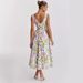 2026 Foreign Trade Summer New Elegant V-neck Waist-cinching Slim Sleeveless Floral Vacation Mid-length Dress_ecoleips.com