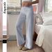Diyun European And American Style Casual Vacation Solid Color Straight-Leg Long Pants Women's Fashion 2025_ecoleips.com