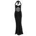 Sexy Fashion Patchwork Sheer Halter Dress New 2024 Summer Collection Women Casual Daily Party Bodycon Dress_ecoleips.com