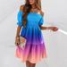 2023 New European And American Independent Site Short-Sleeve Off-Shoulder Waist-Cinching Pleated_ecoleips.com