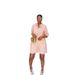 Spring Fashionable Casual Two Piece Set Women's Striped Short Sleeve Shirt And High Waisted Wide Leg Shorts Style_ecoleips.com