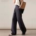 Suitable For All Seasons Si BC Style Linen Tencel Cotton Wide-Leg Casual For Women Old Money Loose Feel Waistband Wide Edge Straight Long_ecoleips.com