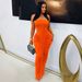TW853 Women's Sexy Bodycon Long Dress European American Style Pleated Solid Color Fashion Casual Maxi Gown_ecoleips.com