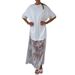 New Casual Lazy Short-sleeved T-shirt Skirt Fashion Temperament Lace Splicing Perspective Hem Foreign Style And Floor Skirt_ecoleips.com