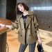 Elegant Short Trench Coat For Women, 2026 Spring New Korean Style Loose Casual Jacket With Suit Collar And Long Sleeves_ecoleips.com