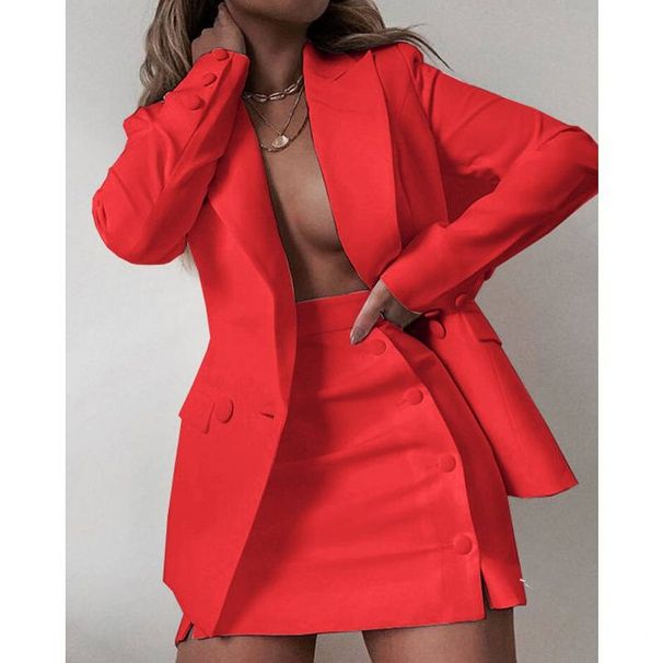 Women's Clothing Spring Solid Color Suit Small Suit Jacket Short Skirt Two Piece Suit_ecoleips.com