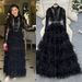 Women's Clothing Luxury French-Style Tulle Ball Gown – Embroidered Sequins & Beads, High Waist Elegant Long Dress (Beige/White/Black, M/L/XL/XXL)_ecoleips.com
