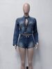 Women's Clothing Women's Casual Two Piece Set Stretch Denim European And American Fashion Long Sleeve For Formal & Casual_ecoleips.com