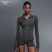 Women's Clothing Slim Fit Fitness Jacket Autumn Yoga Top Stand Collar Zipper Running Sportswear D25151_ecoleips.com