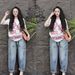 Milk Silk Plus Size Women's Summer Casual Suit Wide Leg Pants Short Sleeve Two Piece Set American Print Stylish New Style_ecoleips.com