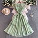 Women's Clothing Women's Sweet Pink Dress Style With Flutter Sleeves Tie Waist Ruffled Midi Skirt For Spring And Autumn_ecoleips.com