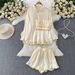 Sweetheart Summer 3-Piece Set – Ruffle Sleeve Blouse + Wrap Bustier + Floral Shorts (Mint/Green/Beige/White/Yellow/Rose, One Size Fits S-L)_ecoleips.com
