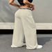 2027 Summer Fashion High-Waisted Wide-Leg Trousers Women Polyester Pure Color A-Line Straight Type Casual Pants S-5XL_ecoleips.com