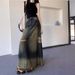 Niche Frayed Hem Ripped Denim For Women Summer 2025 New High Waist Versatile A-line Midi Skirt_ecoleips.com