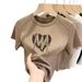 Women's Fashion-Forward Crewneck T-Shirt – Structured Shoulder, Soft Cotton, Minimalist Lace-Up Detail_ecoleips.com