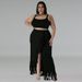 Women's Clothing Plus Size Women's Tassel Irregular Sleeveless Dress Set For Formal & Casual For Women Round Neck_ecoleips.com