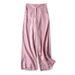 Suitable For All Seasons Italian Women's Fashion Draped High-Waisted Straight-Leg Linen Cotton Wide-Leg Pants_ecoleips.com