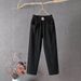 Suitable For All Seasons New Style Linen Casual Pants For Women, Summer Loose Straight Nine-Tenths Length Harem Pants, Color Slimming Trendy_ecoleips.com