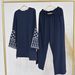 Women's Clothing Plus Wide Leg Pants Trousers Two Piece Set_ecoleips.com