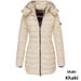 Winter Korean Style Women's Cotton Padded Jacket Mid-Length Slim-Fit Warm Outerwear W172_ecoleips.com