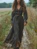 Long Sleeve Long Skirt Vintage Pastoral Women's Dress_ecoleips.com