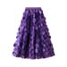 Plus-Size Black Mesh Skirt With 3D Polka Dots, Flared A-Line Midi Skirt – Retro Audrey Hepburn Style (L-4XL & One Size)_ecoleips.com