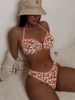 Women's Clothing Floral Print European American Style Bikini Swimsuit Women's High End Sexy Double Shoulder Strap Beach Hot Spring_ecoleips.com