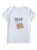 Girl Script Leopard Handbag Tiny Heart Graphic Women Short Sleeve Casual T-Shirt_ecoleips.com