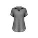 Aria Basics Aria Basics European And American Plus Size POLO Collar Striped T-Shirt Women's Summer Fashion Comfortable Loose Deep V_ecoleips.com