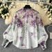Elegant Women's Printed Suit Set with Lantern Sleeves And High-Waisted Skirt Button-Up Top European And American High-End Style for 2024_ecoleips.com
