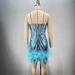 Women's Clothing New Blue Sexy Tube Top Feather Sequin Hip Dress_ecoleips.com