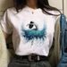 Cross-border Plus-size Harajuku Style Spring-summer Fashion Watercolor Ballet Girl Short-sleeve Top For Women_ecoleips.com