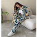 Women's Clothing Fashion Printing Loose Tops High Waist Wide Leg Pants Casual Suits_ecoleips.com